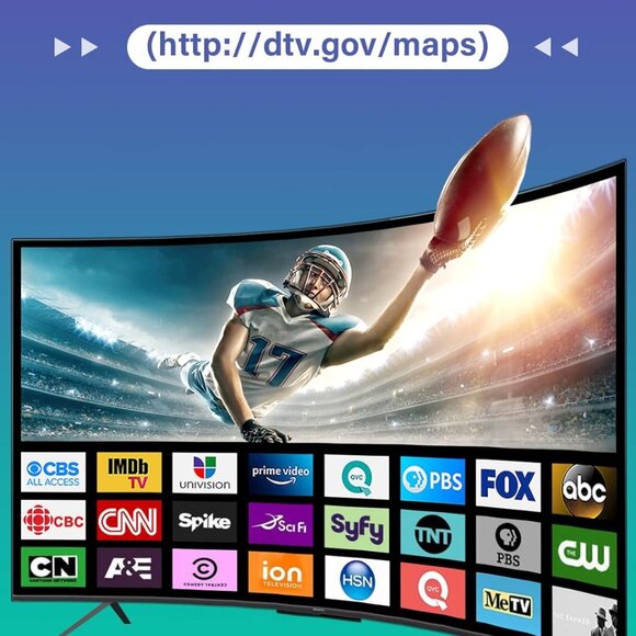 WUMINGLU Digital TV Antenna for Smart TV Indoor Outdoor 580+ Miles Long Range 20 - Picture 4 of 7